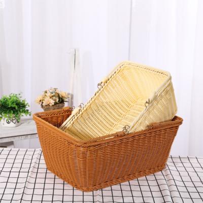 China Portable Low Price Sustainable Sale Outside Camping Rattan Kitchen Wire Vegetable Storage Baskets for sale