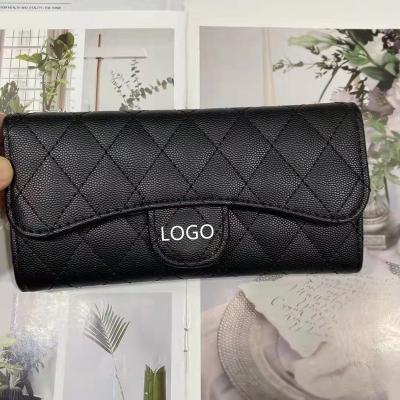 China Designer High Quality Hidden Short Clutch Wallet Multifunctional Brand Buckle Long Waterproof Luxury Ladies Wallet Wallet for sale