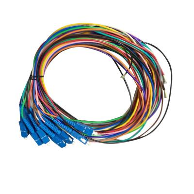 China FTTH FTTB FTTC Ral Color Ribbon Pigtail 12 SC APC Pigtail 12 Fiber Optic Fiber Pigtails for sale