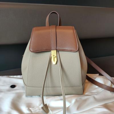 China New Trend Gently 2021 Whip Genuine Leather Ladies Backpacks Casual Female Bag Wholesale Women Fashion Backpack Luxury Custom for sale