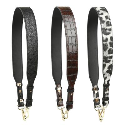 China Wholesale Korean Snake Leather Wide PU Crocodile Printing Custom Shoulder Straps Cross - Body Women Handbag Strap Adjustable for sale