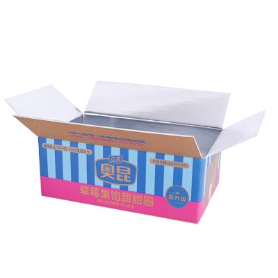 China Recyclable Insulation Recyclable Cartons Corrugated Aluminum Foil Box For Food Packaging Seafood Cold Shipping for sale