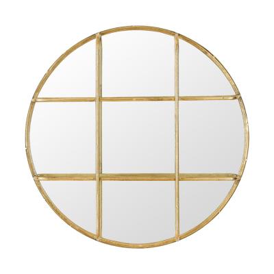 China Modern 24 Inch Round Shaped Metal Frame Wall Decor Gold Circle Mirror for sale