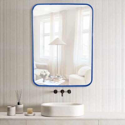 China Simple Hotel Home Wall Decor Framed Decorative Round Wall Mirror for sale