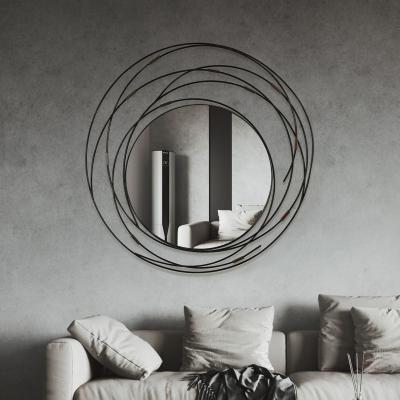 China Simple Decorative Wall Modern Living Room Hallway Wood Mirror for sale