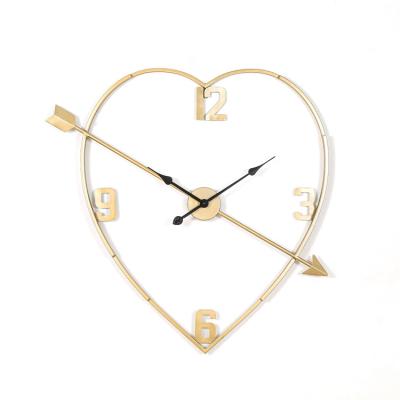 China Modern Heart Shaped Modern Design Home Decoration Digital Wall Clock for Living Room for sale