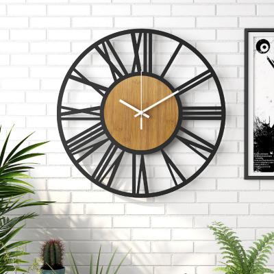 China Modern Amazon Nordic Iron Wall Clock, Living Room Bedroom Decor Simple Mute Clock for sale