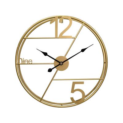 China Modern Double Circle Luxury Home Decorative 3d Quartz Metal Art Cheap Wall Clock for sale