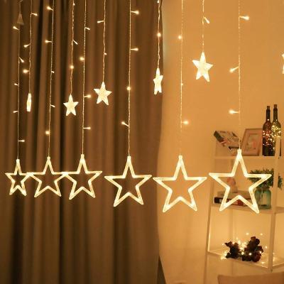 China Star Curtain Lights 2022 Wholesale Indoor Fancy Fairy Led Decorative Curtain Light Christmas String Lighting With Electric Plug for sale