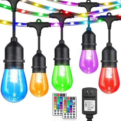 China G40 IP65 Waterproof to Supply Longevity RGB Decorative String Light S14 Hotel Christmas Wedding Smart Remote Control Bulb for sale