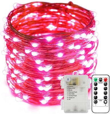 China Outdoor Christmas Pink 10m Wedding Party Factory LED String Lights Fairy Copper Wire Battery Operated Direct Twinkle Battery Operated for sale