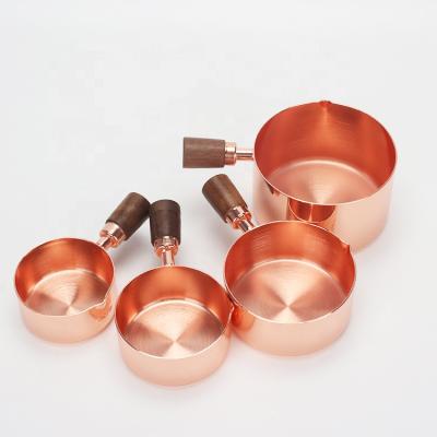 China CLASSIC Rose Gold Coating Stainless Steel Gravy Boat Saucer Cups Set of 2 Measuring Cups Set Salad Dressing Cup for sale