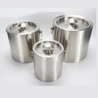 China Viable Factory Metal Barware Supplies 1.2L 1.8L 2.8L Stainless Steel Wall Beer Wine Freezer Ice Buckets Double Champagne Cooler for sale