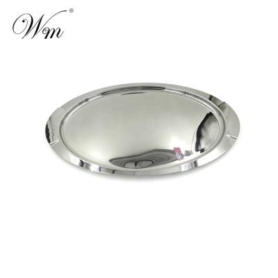 China Luxury Metal Hotel Serving Tray Food Grade 304 Stainless Steel Oval Wedding Tray 18