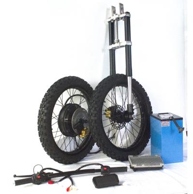 China Electric Alloy DIY Motorcycle Conversion Aluminum Kits With Hub Motor For 5000watt And 19 Or 20 Inch Rear Wheel for sale