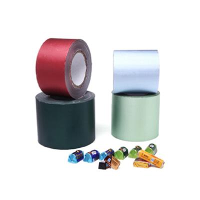 China Food Printing Aluminum Foil Roll / Aluminum Foil Gift Wrapping Gold Colored Embossed Paper Rolls for sale