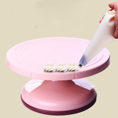 China ABS Cake Rotating Disposable Plastic Piping Turntable Rose Cake Decorating Stand for sale