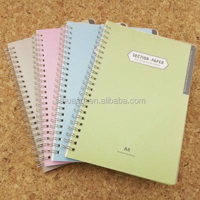 China Metal spiral pp easy journaling notebook, double spiral notepad, metal double spiral notebook for sale