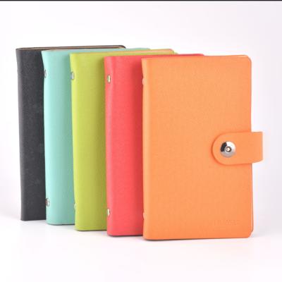 China Hardcover Book With Painting Edge B6 Namecard Holder Desktop Leather Magnetic Hand Made Card Holder for sale