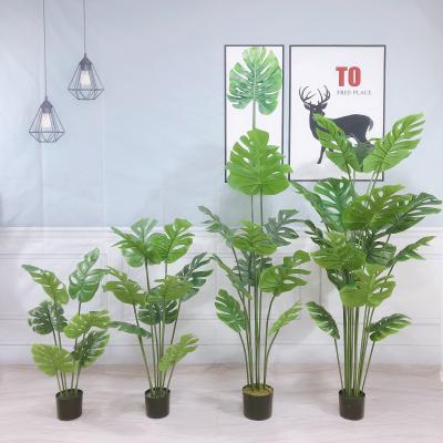 China Touch Natural Multi Size Monstera Tree Green Plant Artificial Tree For Home Decorations Potted Tree for sale