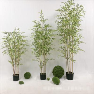 China Natural Wholesale Artificial Tree Touch Plant Bamboo Green Plant Potted Plants For Hotel Decoration Tree for sale