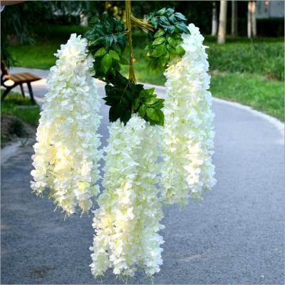 China Natural Artificial Wisteria Tree Wisteria Luxur Touch Hanging Flowers For Wedding Events for sale