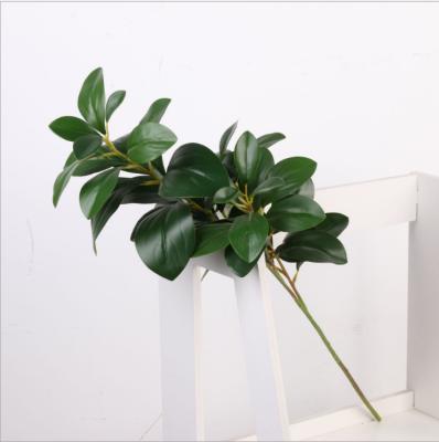 China Natural touch latex simulation banana leaves watercress leaves for indoor decoration for sale