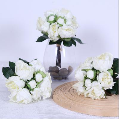 China Touch Natural Peony Wholesale Nice Looking Peony Silk Flower Heads Indoor Home Wedding Decoration for sale