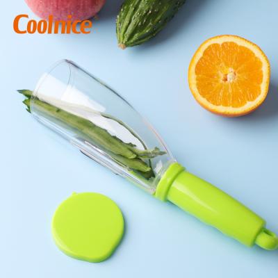 China Sustainable Multifunctional Peeling Fruits And Vegetables Stainless Steel Knife Peeler With Storage Parer Box for sale