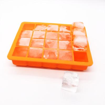 China BPA Free Silicone Ice Tray 20-Cavity Square Ice Cube Mold Viable Freeze Mold Ice Cream Maker For Beverage Beverage for sale