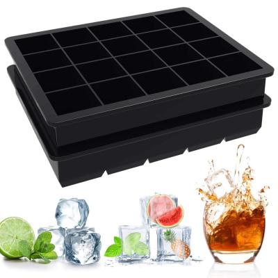 China Feature Sustainable Stocked Silicone Ice Cube Trays Molds Easy Release Flexible Ice Cube Molds 20 Ice Cubes For Cocktail Whiskey for sale