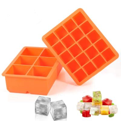 China BPA Free Viable Flexible Ice Cube Tray Silicone Ice Cube Molds Large and Small 6+20 Square Ice Cubes for sale