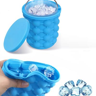 China Sustainable Revolutionary Silicone Ice Cooler Space Saving Bucket Ice Cube Maker for sale