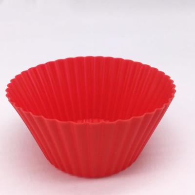 China Amazon 2021 Viable Round Food Grade Silicone Cup Cake Baking Mold for sale