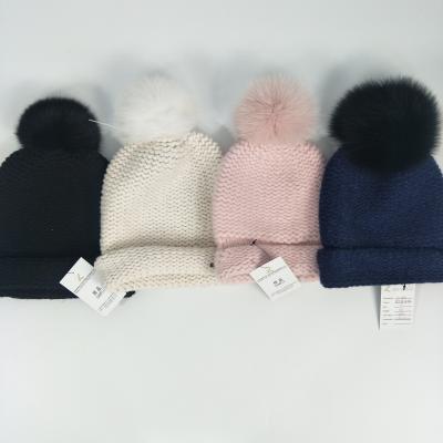 China breathable & New Arrival Waterproof Knit Hats Fur Pom Pom Hats For Kids Child Baby Cashmere Hat for sale