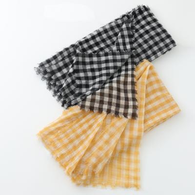 China Woolen Factory Wholesale Wool Scarf Jacquard Plaid Winter Women Casual Scarves for sale