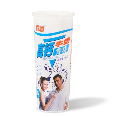 China Disposable Custom Logo Ice Cream Paper Cup With Lid Walls Ice Cream Cup Holder Cups Ice Cream for sale