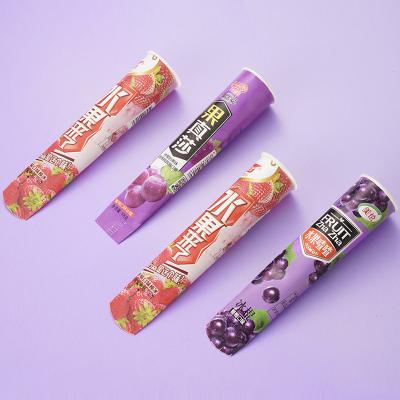 China Customized Disposable Food Grade Squeeze Lift The Refrigerator Single Wall Stock Disposable Paper Ice Cream Cup Calippo Tube for sale