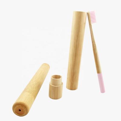 China Foldable 100% Biodegradable Portable Bristle Full Size Bamboo Charcoal Toothbrush In Wooden Case for sale