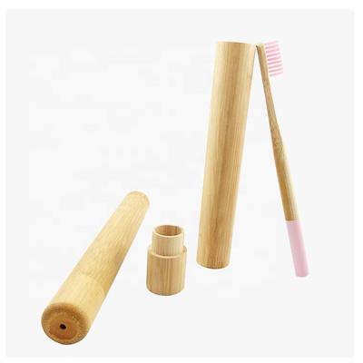 China Biodegradable Handle Toothbrush Container Bamboo Travel Toothbrush Case for sale