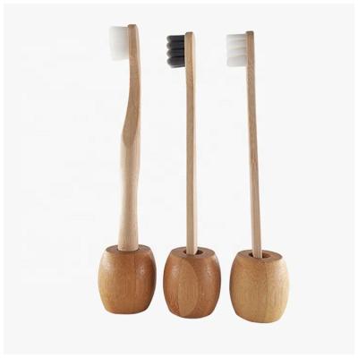 China High Quality Eco-Friendly Biodegradable Handle Toothbrush Holder Travel Bamboo Base With Private Label for sale