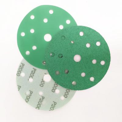 China General Metal Wood Wall Pait 150mm Green Film Base High Quality Hook And Loop Backing Sanding Discs For Car/Steel Aluminum Alloy for sale