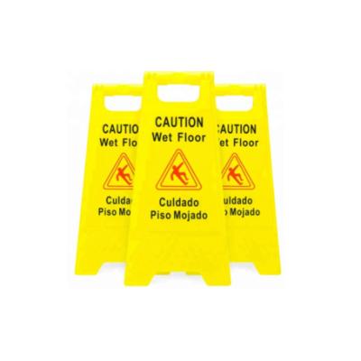 China Hospital& School& Lobby Folding Sign Yellow Plastic A Frame Safety Warning Sign Customized Printing for sale