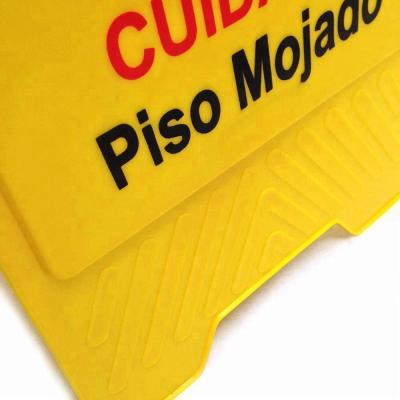 China Hotel Parking Lots Shopping Mall / / Customized Yellow Caution Wet Floor Sign / Plastic Warning Sign Wholesale for sale