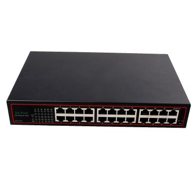 China LACP 24 Port RJ45 Ethernet Network Switch 10/100Mbps VLAN Support Metal Housing Unmanaged Desktop Switch for sale