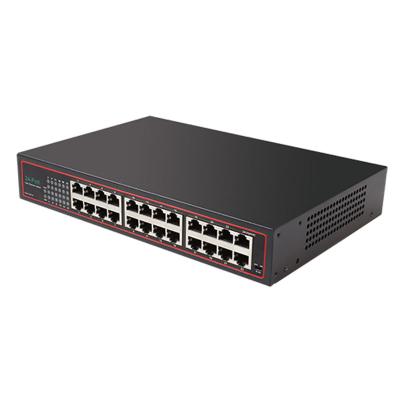 China VLAN 24 Support DIEWU Ports 10/100Mbps Million Bit Ethernet Switch Metal Shell Unmanaged Network Switches for sale