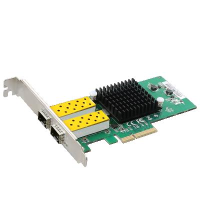 China Intel 82576 Fiber Desktop Chipset E1G42EF 1G 2 SFP Server PCIe 4X Server LAN Dual Port Optical Left Card for sale