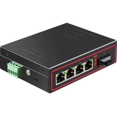 China LACP TXIC&DIEWU 5 Port Industrial 10/100Mbps Fiber Optic Network Switch for sale