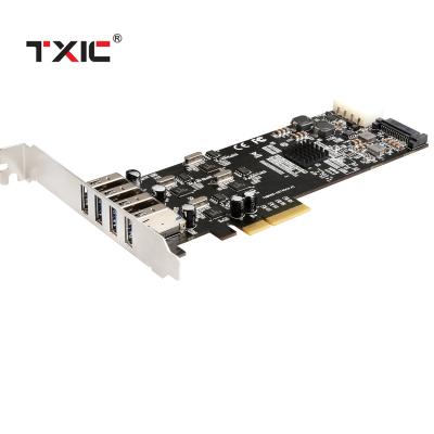 China 20Gbps PCIe 4X USB 3.0 Expansion Card 4 Ports to PCI Express Vision View Grabber with D720202 Chipset 4 USB 3.0 for sale