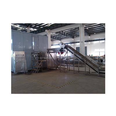 China Sanshon Supply of Freezing Freeze Fruits and Vegetables IQF Fluidized Rapid Blast Freezer Machine for Okra Snow Bean Green Burrow for sale